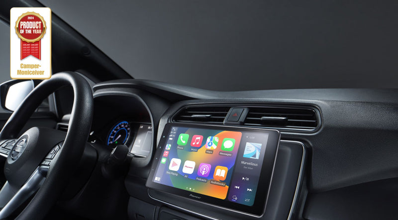 Pioneer Car-play 9" Single din floating spilari 3 x 4v RCA