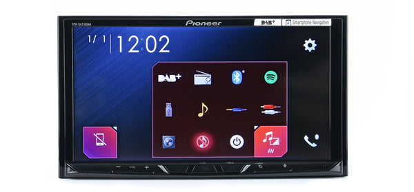 Pioneer Car-play 7" Multimedia spilari 3 x 4v RCA