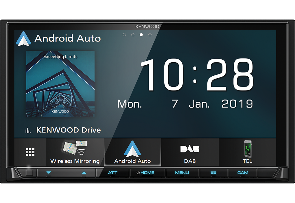 Kenwood Car-play 7" Multimedia spilari 3 x 5v RCA