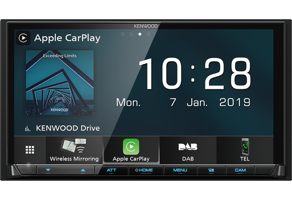 Kenwood Car-play 7" Multimedia spilari 3 x 5v RCA