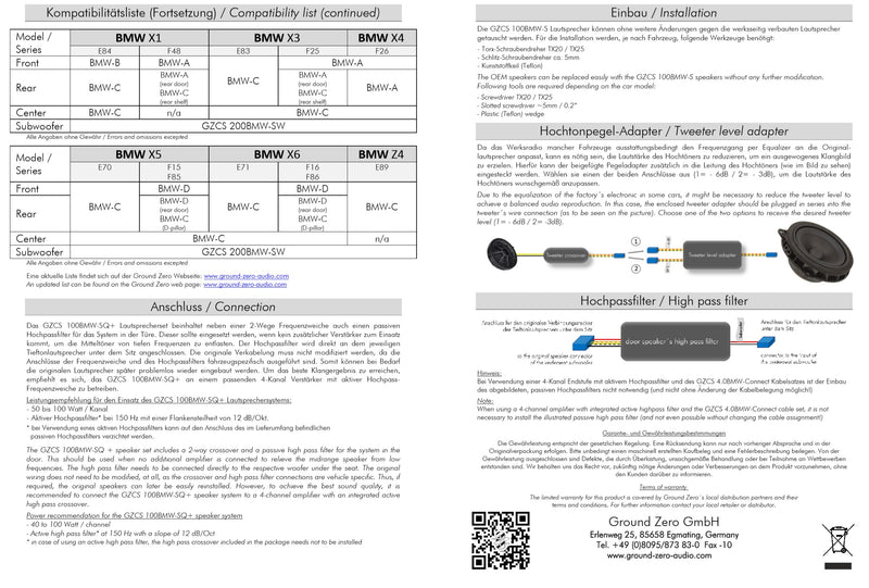 BMW SQ D 4" Hátalarar